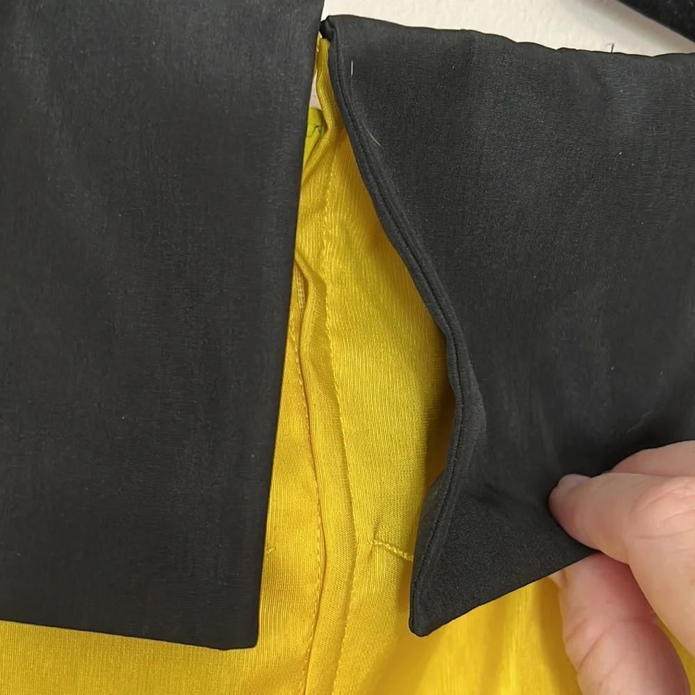 Vintage Sailor Dress Rockabilly A Line Yellow & Black Tulle Underskirt Lined - Picture 7 of 14